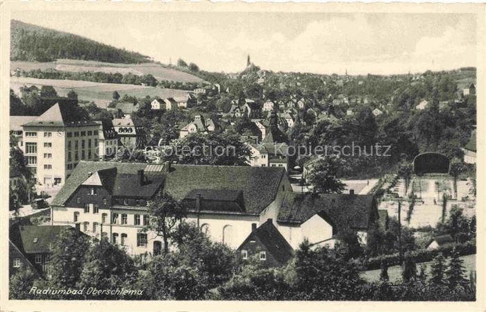 Oberschlema Erzgebirge Sachsen Stadtpanorama Staerkste Radiumbad der Welt
