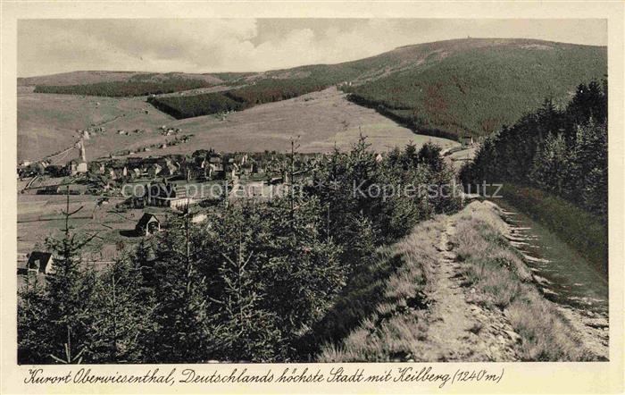Oberwiesenthal Erzgebirge Panorama Kurort Deutschlands hoechste Stadt mit Keilbe