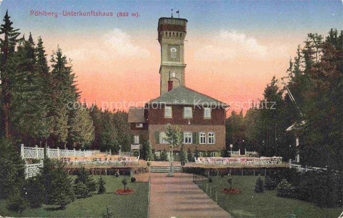 Poehlberg Annaberg Sachsen Unterkunftshaus Aussichtsturm