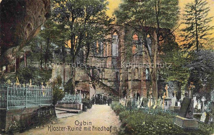 Oybin Sachsen Klosterruine mit Friedhof