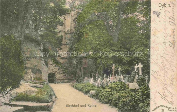Oybin Sachsen Kirchhof und Klosterruine