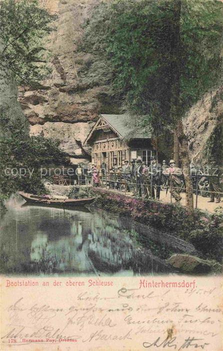 Hinterhermsdorf Sebnitz Sachsen Bootsstation an der oberen Schleuse