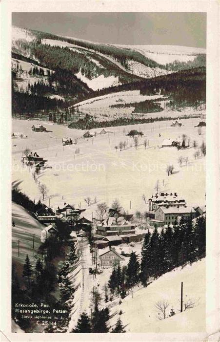 Petzer Riesengebirge CZ Winterpanorama