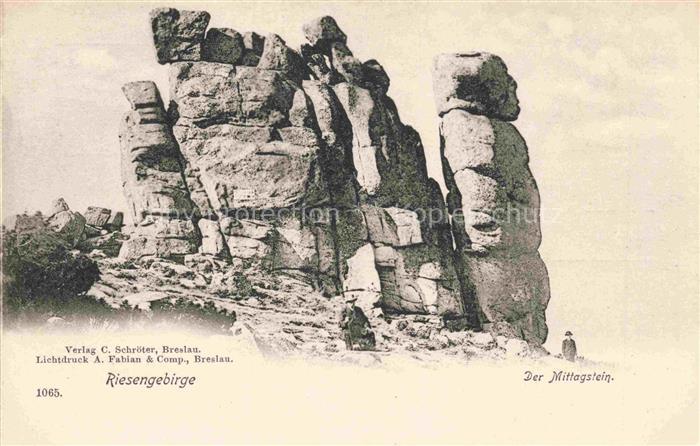 Podgorzyn Jelenia Gora Giersdorf Riesengebirge PL Mittagstein Felsformationen Ri