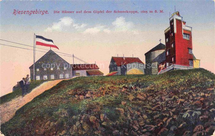 Krummhuebel Karpacz Riesengebirge PL Die Haeuser auf dem Gipfel der Schneekoppe