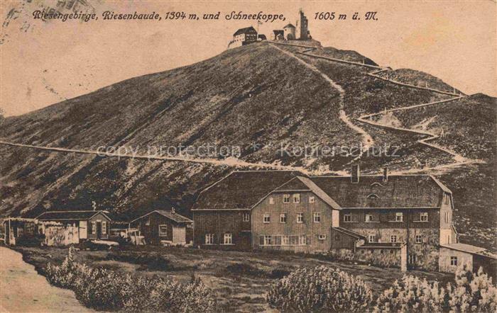 Krummhuebel Karpacz Riesengebirge PL Riesenbaude und Schneekoppe