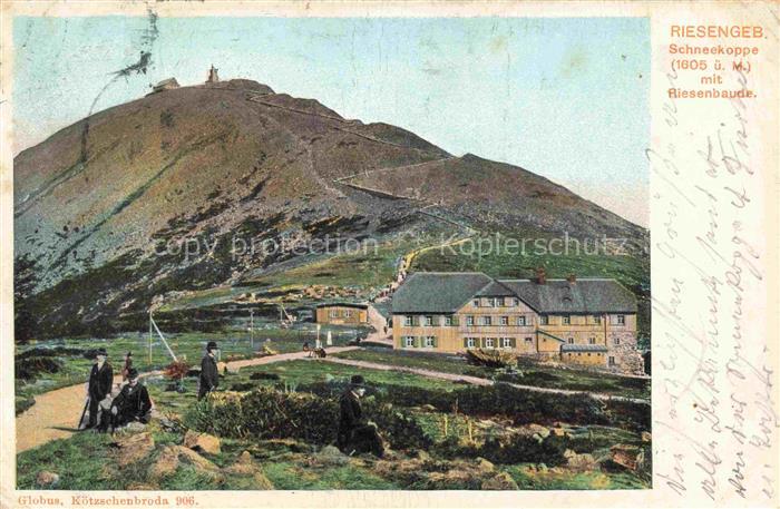 Karpacz Krummhuebel Riesengebirge PL Schneekoppe mit Riesenbaude