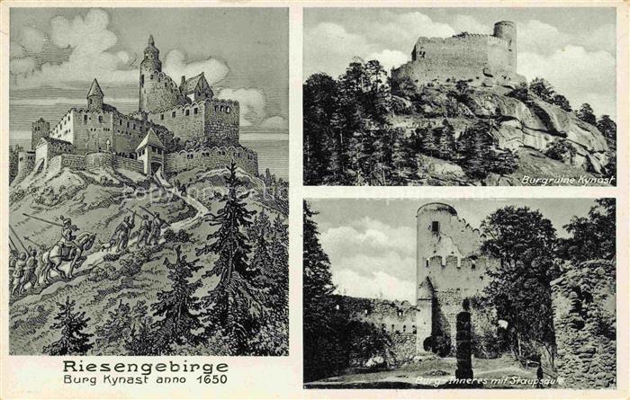 Kynast Sobieszow PL Burg Kynast anno 1650 Burgruine Kynast Inneres