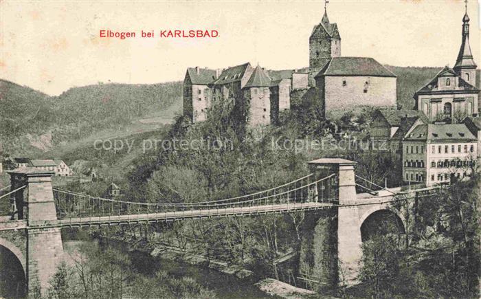 Elbogen Loket Czechia Burg Elbogen Bruecke ueber die Eder