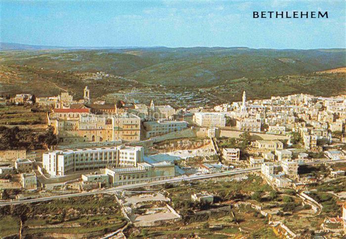 Bethlehem  Yerushalayim Israel To the left Church of Nativity aerial view