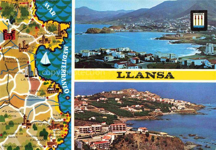 Llansa Costa Brava ES Kuestenpanorama Landkarte