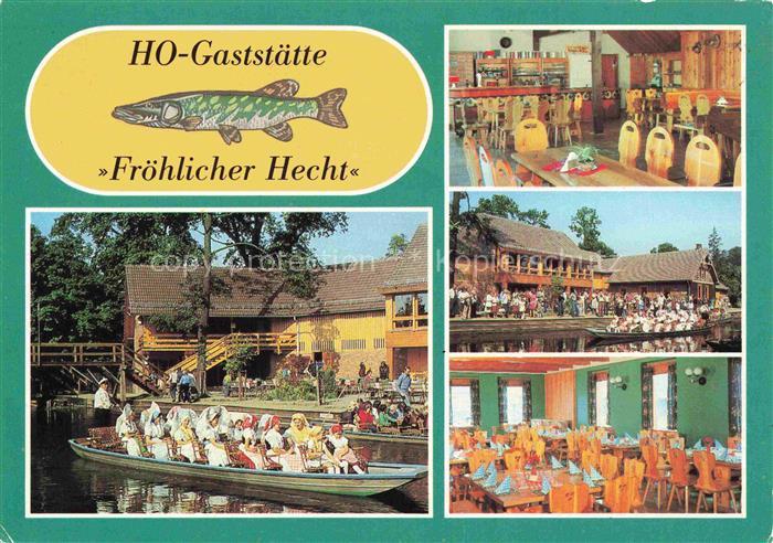 Lehde Luebbenau Spreewald HO-Gaststaette Froehlicher Hecht Restaurant Kahnfahrt