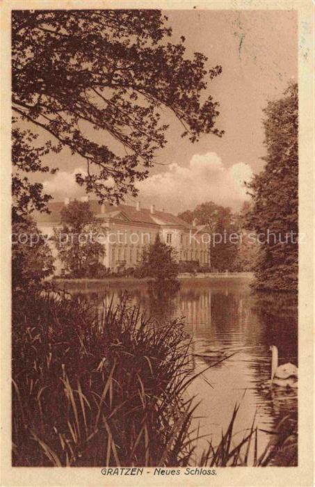 Gratzen Ceske Budejovice CZ Partie am Schwanenteich Blick zum neuen Schloss