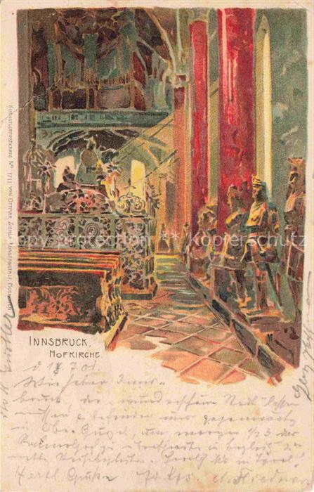INNSBRUCK Tirol AT Hofkirche Innenansicht Kuenstlerkarte