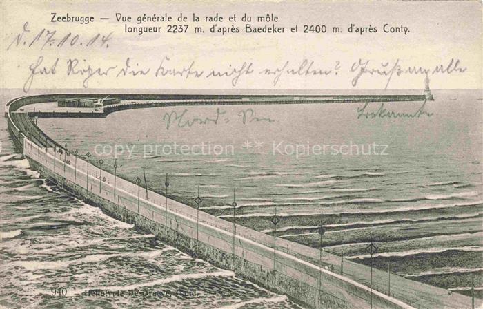 Zeebrugge Zee-Brugge Zeebruegge Belgie Vue générale de la rade et du môle Feldpo