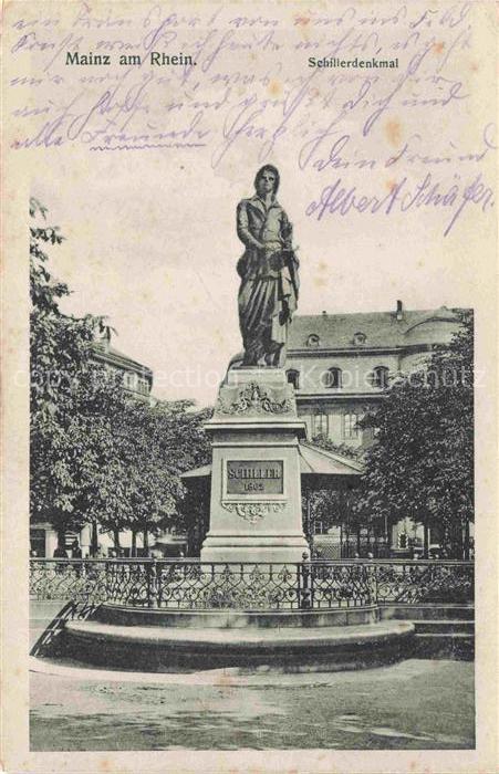 Mainz Rhein Schillerdenkmal Feldpost