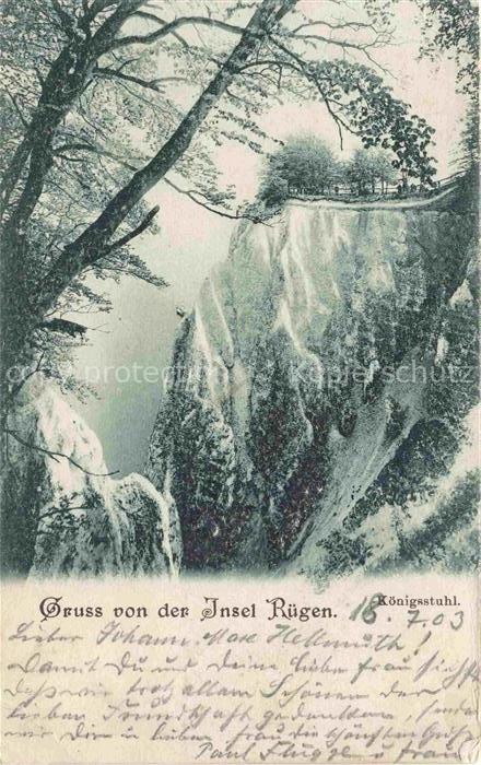Insel Ruegen Koenigsstuhl Kreidefelsen Deutsche Reichspost