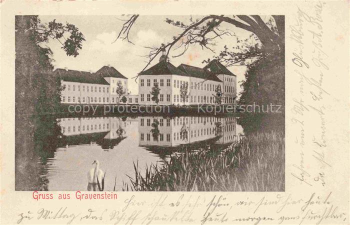 Gravenstein Grasten DK Partie am Wasser Blick zum Schloss