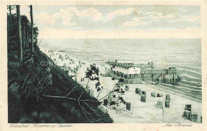 KOSEROW Ostseebad Usedom Am Strande Kupfertiefdruck