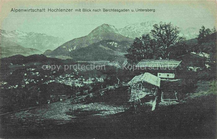 BERCHTESGADEN Bayern Alpenwirtschaft Hochlenzer Panoram Blick gegen Untersberg B