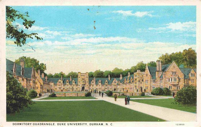 Durham  UK Dormitory Quadrangle Duke University Illustration