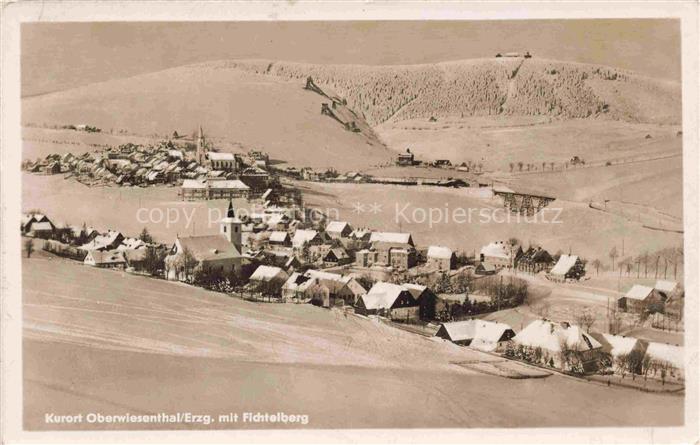 Oberwiesenthal Erzgebirge Winterpanorama Blick zum Fichtelberg
