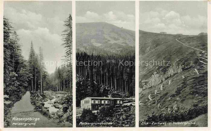 Karpacz Krummhuebel Riesengebirge PL Melzergrund Melzergrundbaude Zick-Zack-Weg