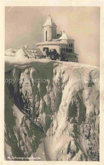 Karpacz Krummhuebel Riesengebirge PL Schneegrubenbaude Winter im Riesengebirge