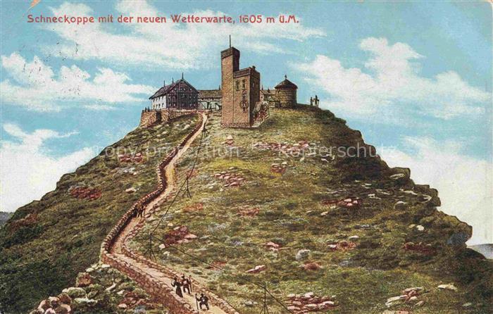 Karpacz Krummhuebel Riesengebirge PL Schneekoppe mit der neuen Wetterwarte