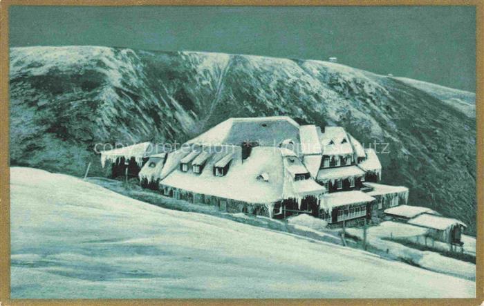 Karpacz Krummhuebel Riesengebirge PL Hampelbaude mit Blick auf Prinz-Heinrich-Ba