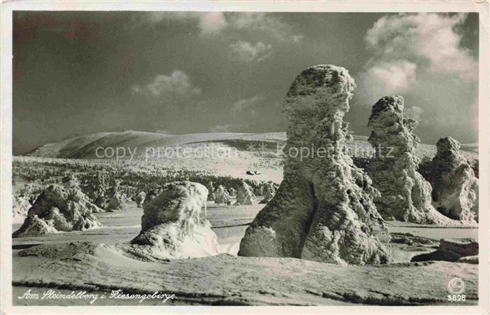 Schreiberhau Szklarska Poreba Riesengebirge PL Winterpanorama Steindelberg Skige