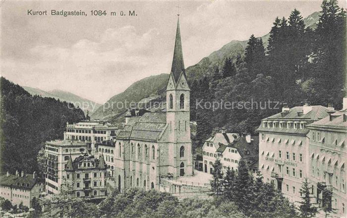 Badgastein BAD GASTEIN Pinzgau Pongau AT Teilansicht Kurort mit Kirche