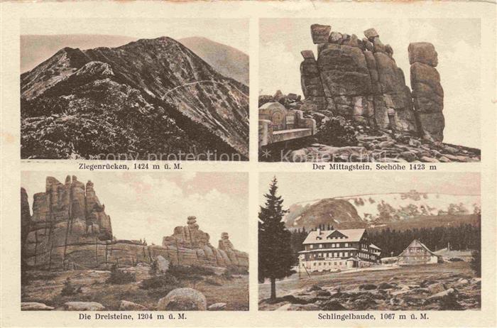 Karpacz Krummhuebel Riesengebirge PL Landschaftspanorama Ziegenruecken Die Dreis