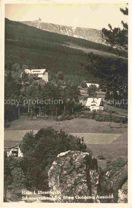 Hain  Giersdorf Riesengebirge Podgorzy PL Schneegrubenblick ueber Goldene Aussic
