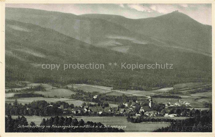Schmiedeberg Riesengebirge Smideberk Kovarska CZ Panorama mit Blick nach der Sch