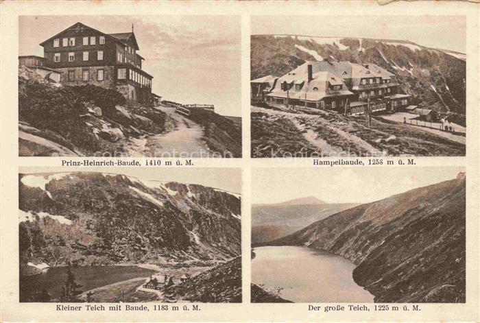 Karpacz Krummhuebel Riesengebirge PL Prinz-Heinrich-Baude Kleiner Teich mit Baud