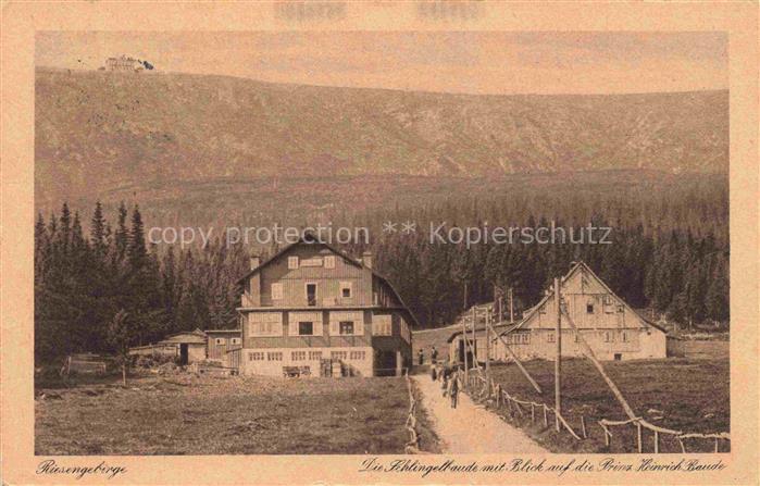 Karpacz Krummhuebel Riesengebirge PL Panorama Schlingelbaude mit Blick auf Prinz
