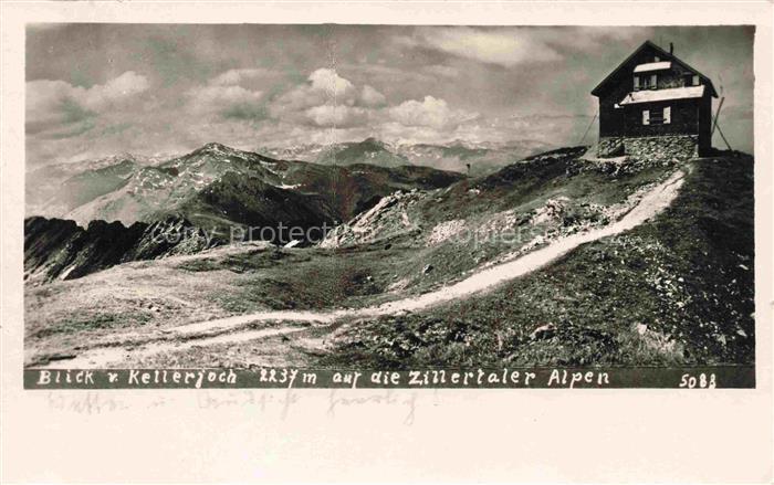 Kellerjoch 2344 Tirol Berghaus Blick auf die Zillertaler Alpen