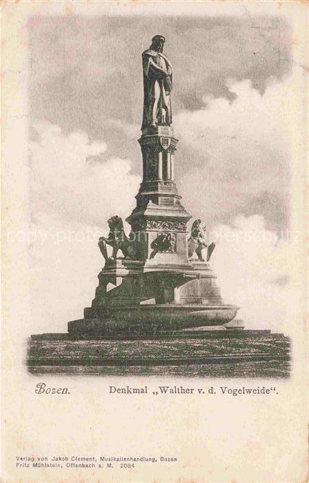 Bozen BOLZANO Suedtirol IT Denkmal Walther von der Vogelweide