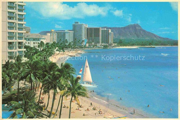 Waikiki Honolulu Hawaii USA Kuestenpanorama Strand