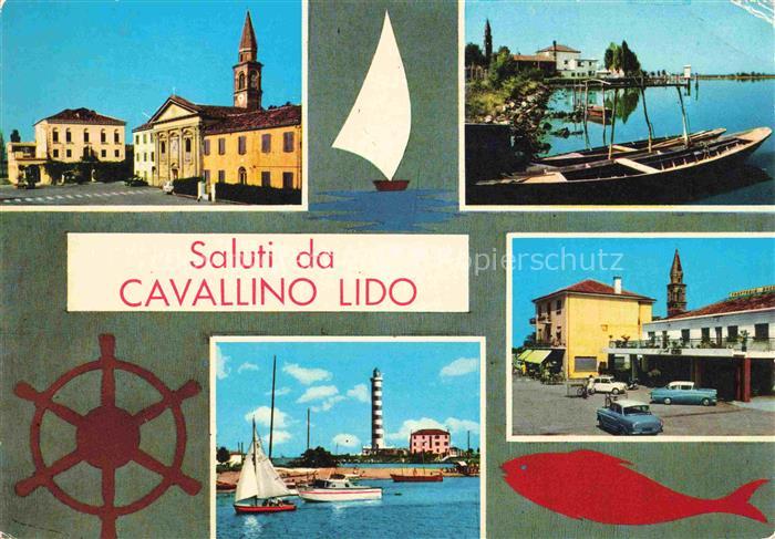 Cavallino Lido Venezia IT Motiv mit Kirche Hafen Leuchtturm
