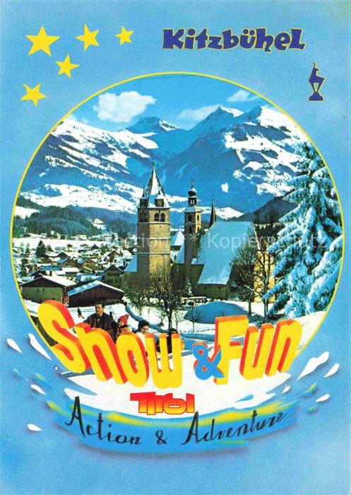 Kitzbuehel Tirol AT Winterpanorama Kirche Wintersportplatz Kitzbueheler Alpen
