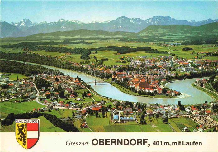 Oberndorf Laufen Gesamtansicht mit Alpenpanorama