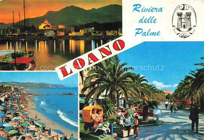 Loana Hafen bei Sonnenuntergang Kuestenpanorama Strand Promenade