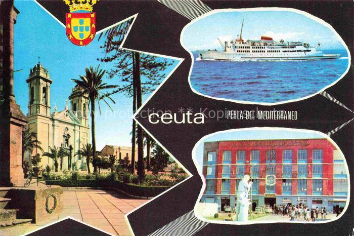 Ceuta ES Plaza de Africa y catedral Transbordador Mercado Central