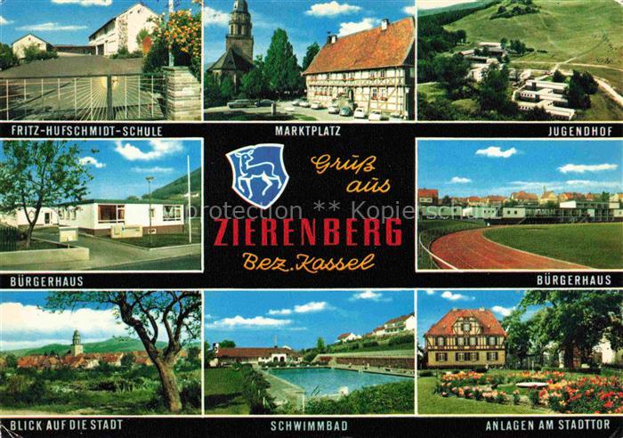 Zierenberg Fritz-Hufschmidt-Schule Marktplatz Jugendhof Buergerhaus Stadtpanoram