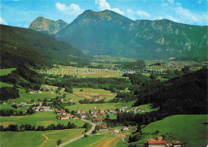 Hammer Inzell Alpenstrasse Bayern Panorama Blick gegen Hochstaufen und Zwiesel