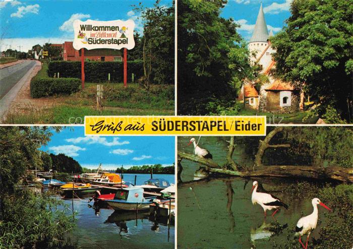 Suederstapel Ortseingang Bootsanleger an der Eider Stoerche