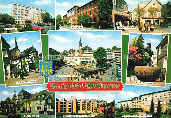 Mettmann NRW Kreishaus Rathaus Schaefer-Gruppe Fussgaengerzone Jubilaeumsplatz P