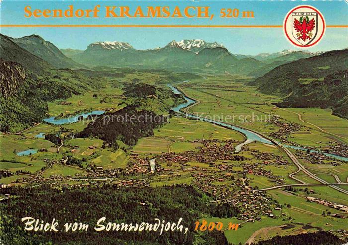 Kramsach-Achenrain Tirol AT Panorama Blick vom Sonnwendjoch mit Krummsee und Rei